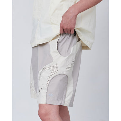 NINE POINT NINE PULSAR LASER SHORTS-LIGHT GREY