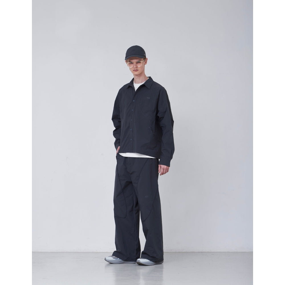 NINE POINT NINE PULSAR LASER WIDE PANTS-BLACK