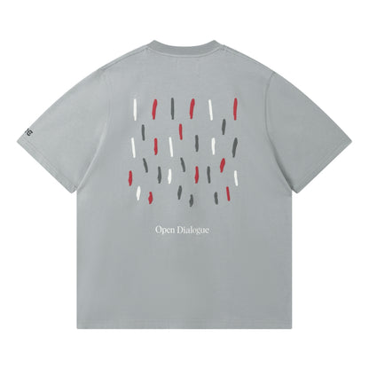 OPEN DIALOGUE RAIN DROP TEE-LIGHT GREY