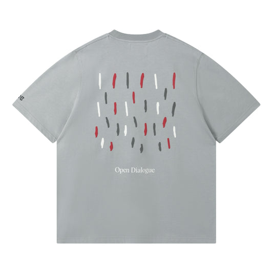 OPEN DIALOGUE RAIN DROP TEE-LIGHT GREY