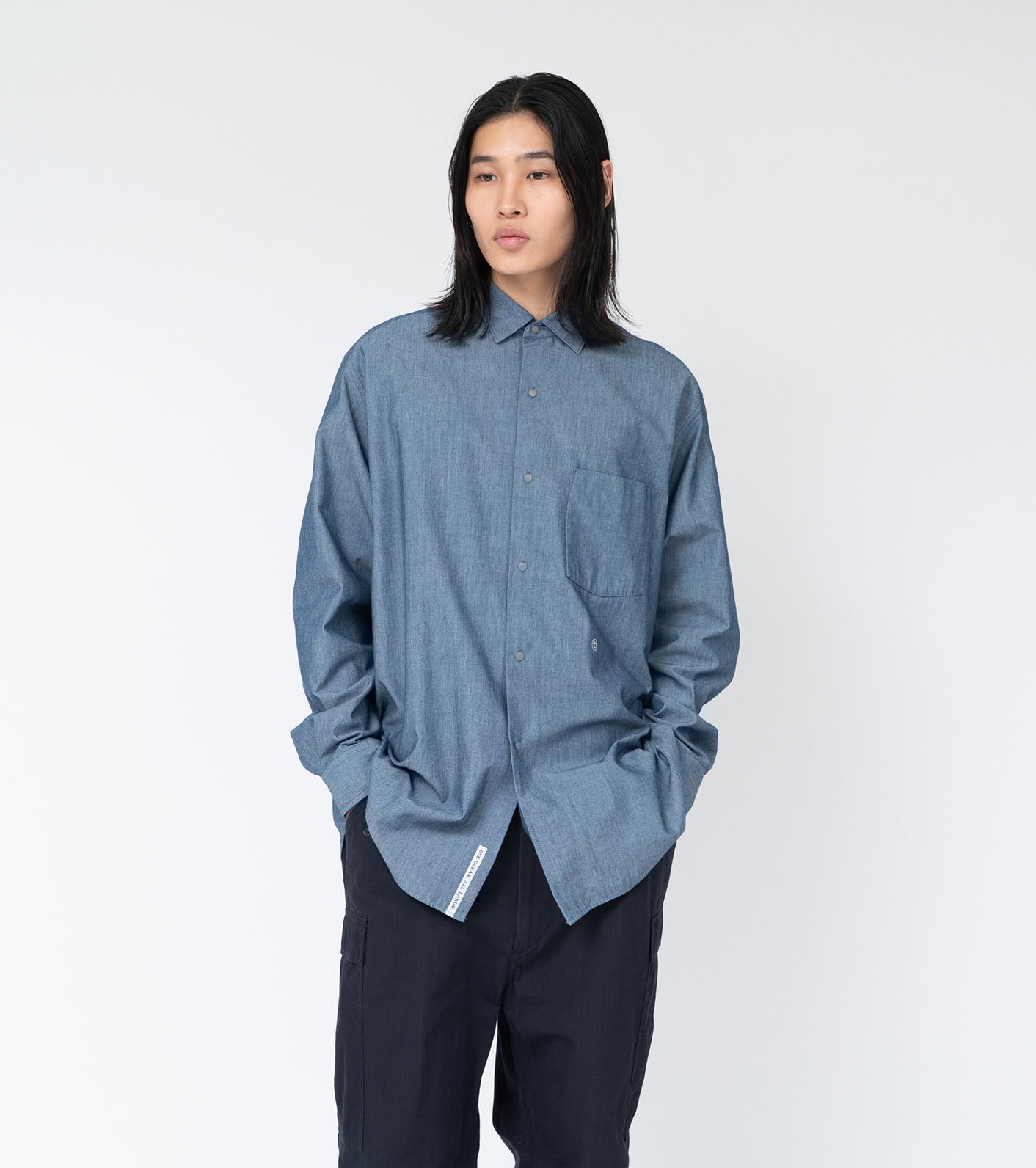 Nanamica REGULAR COLLAR CHAMBRAY SHIRT-INDIGO