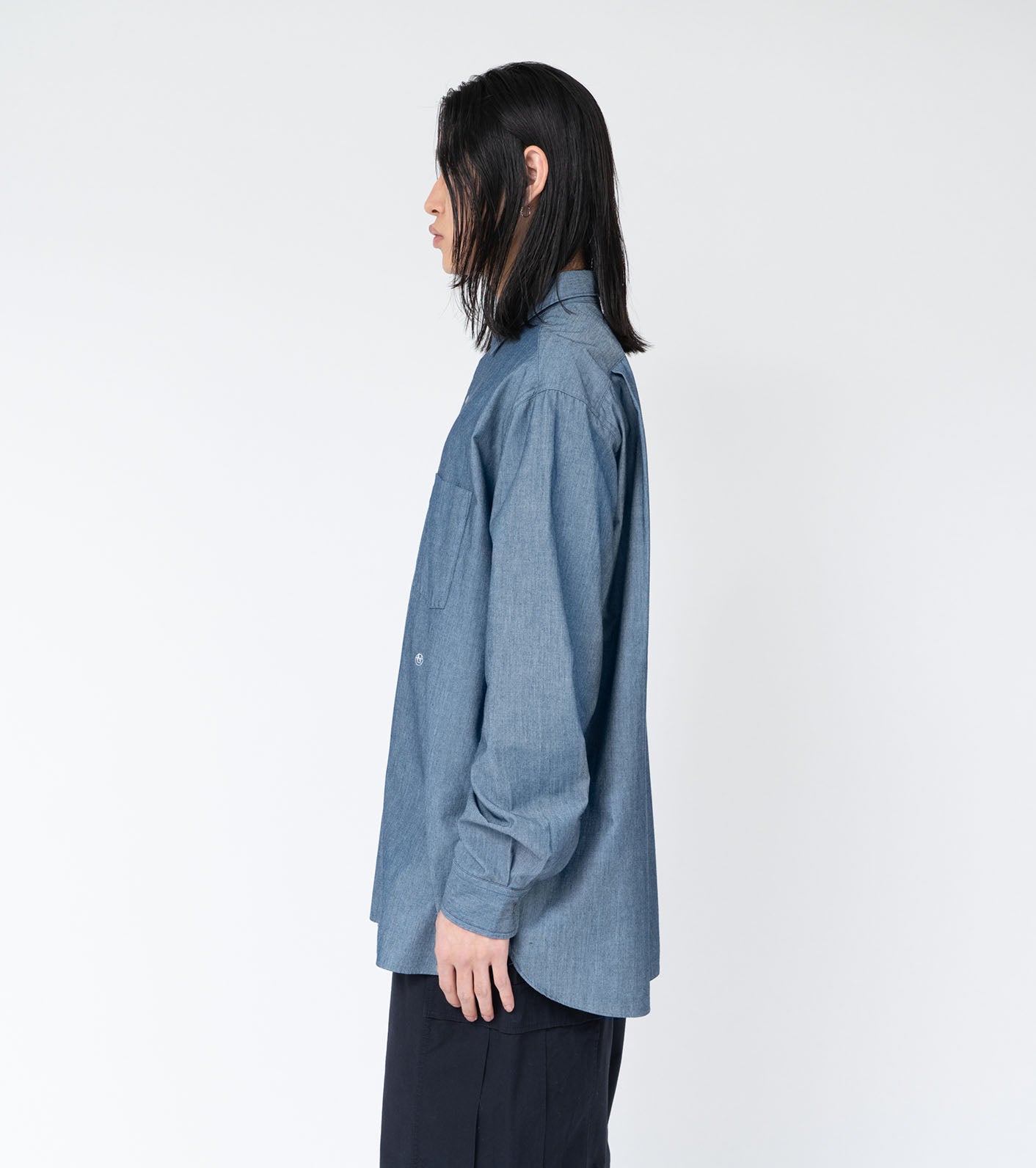 Nanamica REGULAR COLLAR CHAMBRAY SHIRT-INDIGO