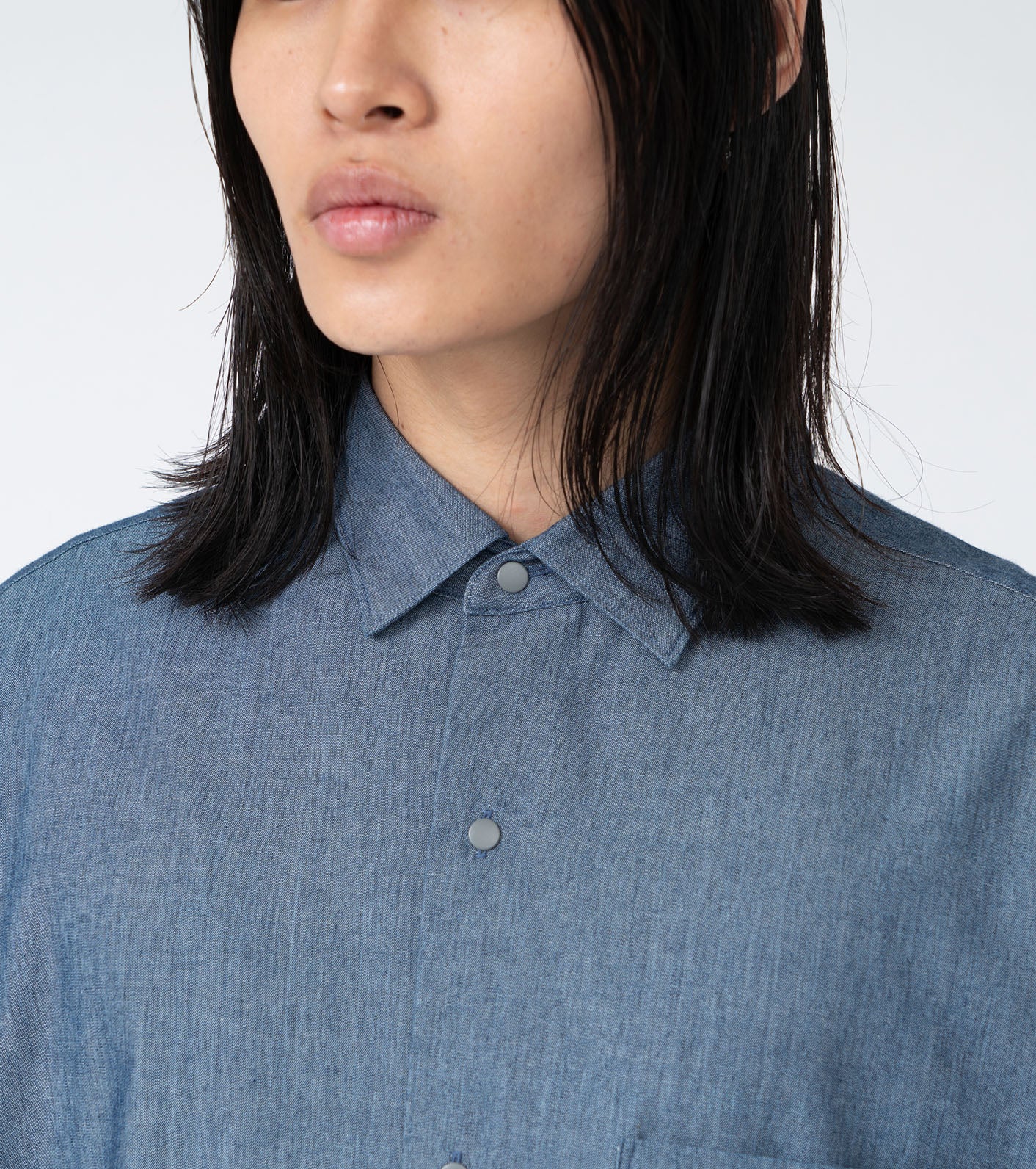 Nanamica REGULAR COLLAR CHAMBRAY SHIRT-INDIGO