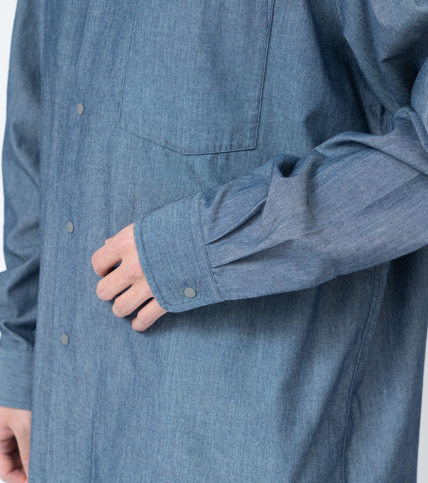 Nanamica REGULAR COLLAR CHAMBRAY SHIRT-INDIGO