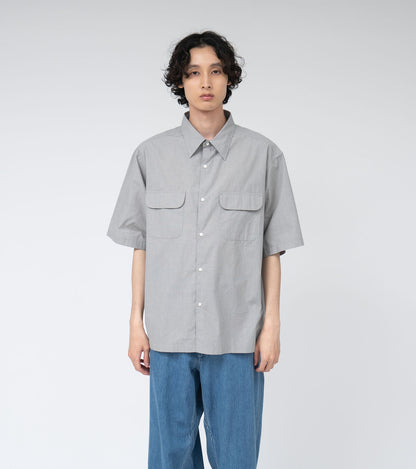 Nanamica REGULAR COLLAR END ON END S/S SHIRT-GREY