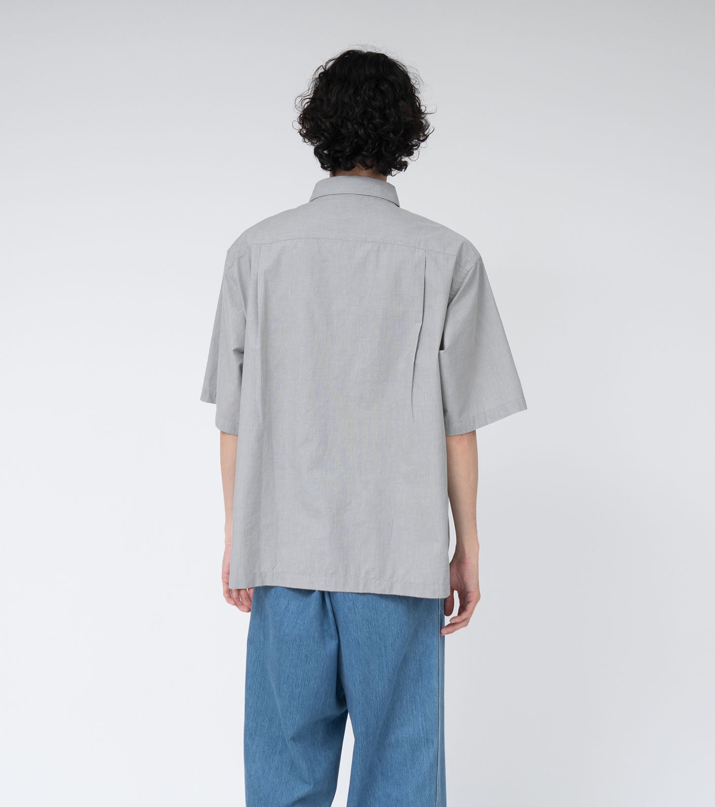 Nanamica REGULAR COLLAR END ON END S/S SHIRT-GREY