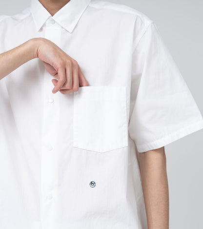 Nanamica REGULAR COLLAR WIND S/S SHIRT-WHITE