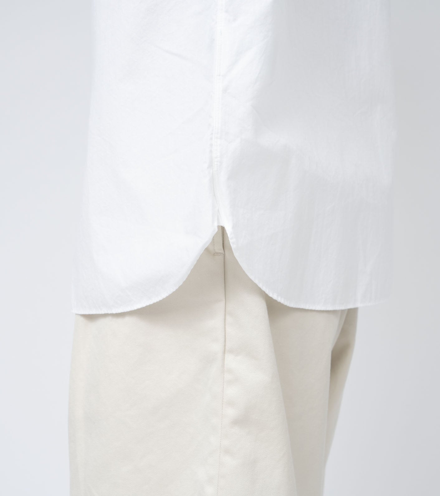Nanamica REGULAR COLLAR WIND S/S SHIRT-WHITE