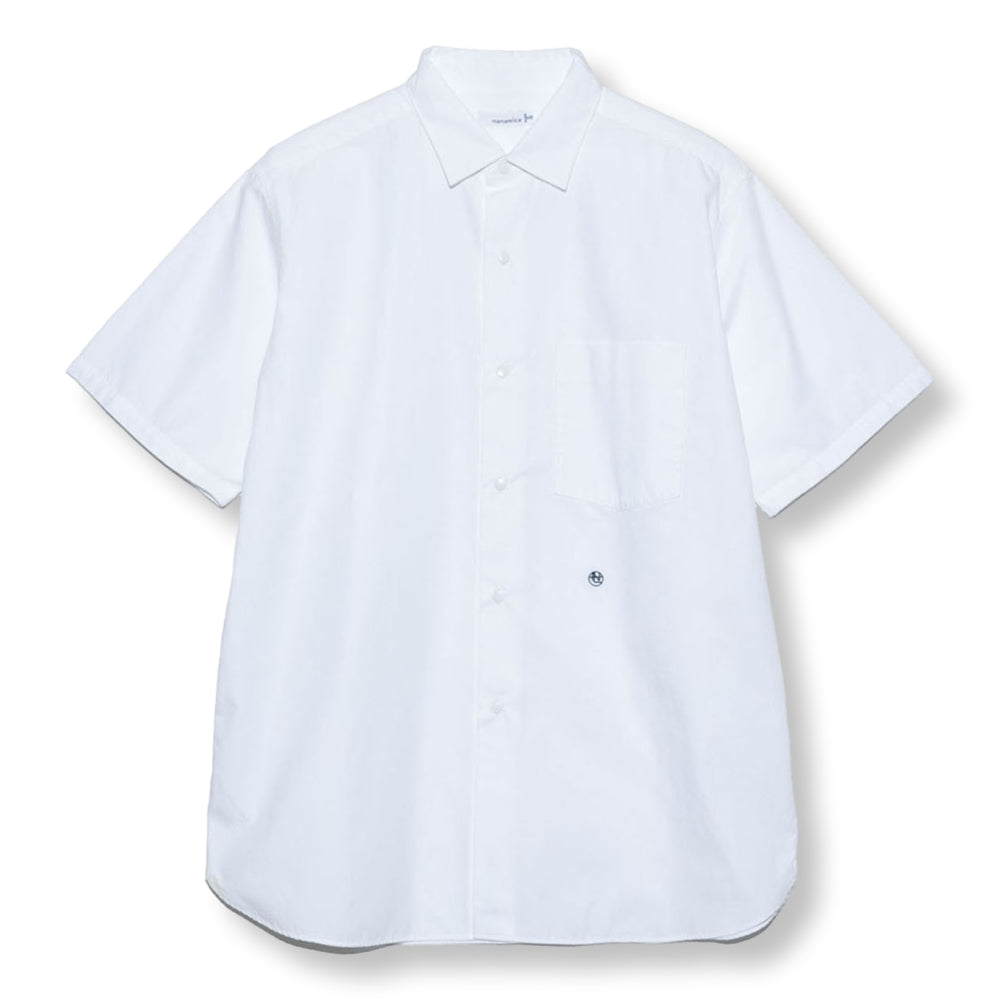 Nanamica REGULAR COLLAR WIND S/S SHIRT-WHITE