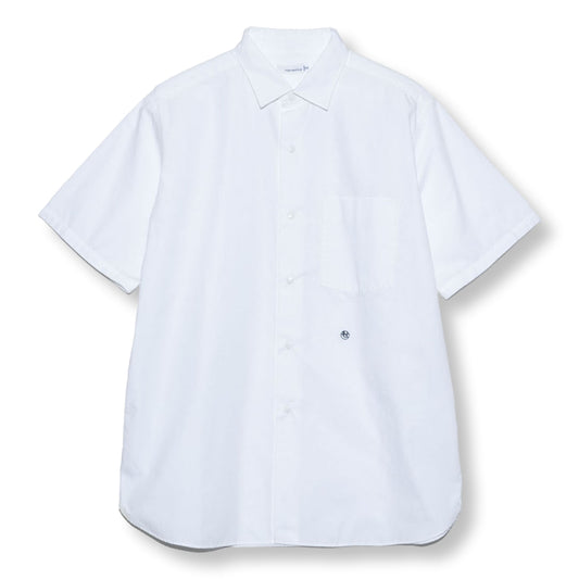Nanamica REGULAR COLLAR WIND S/S SHIRT-WHITE