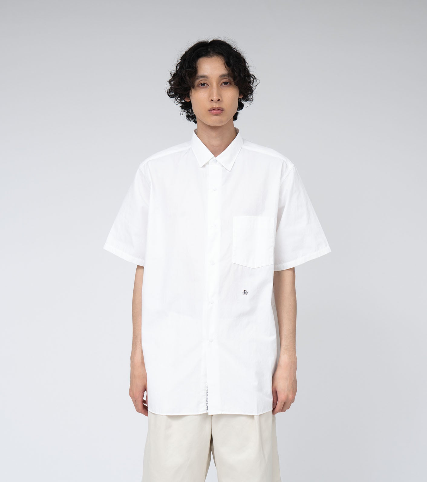 Nanamica REGULAR COLLAR WIND S/S SHIRT-NAVY