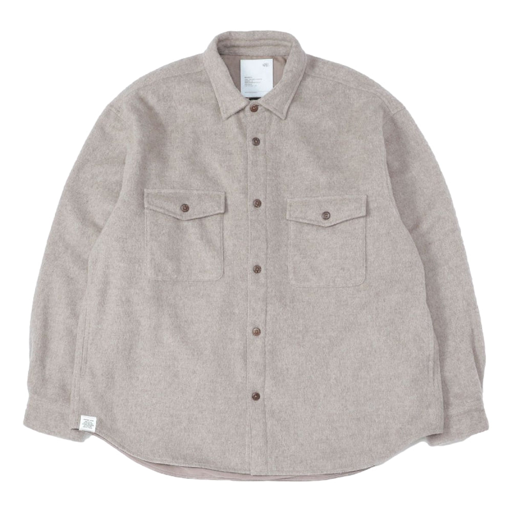 MADNESS RETRO WOOL MIX OVERSHIRT (FABRIC BY JAPAN)-TAUPE