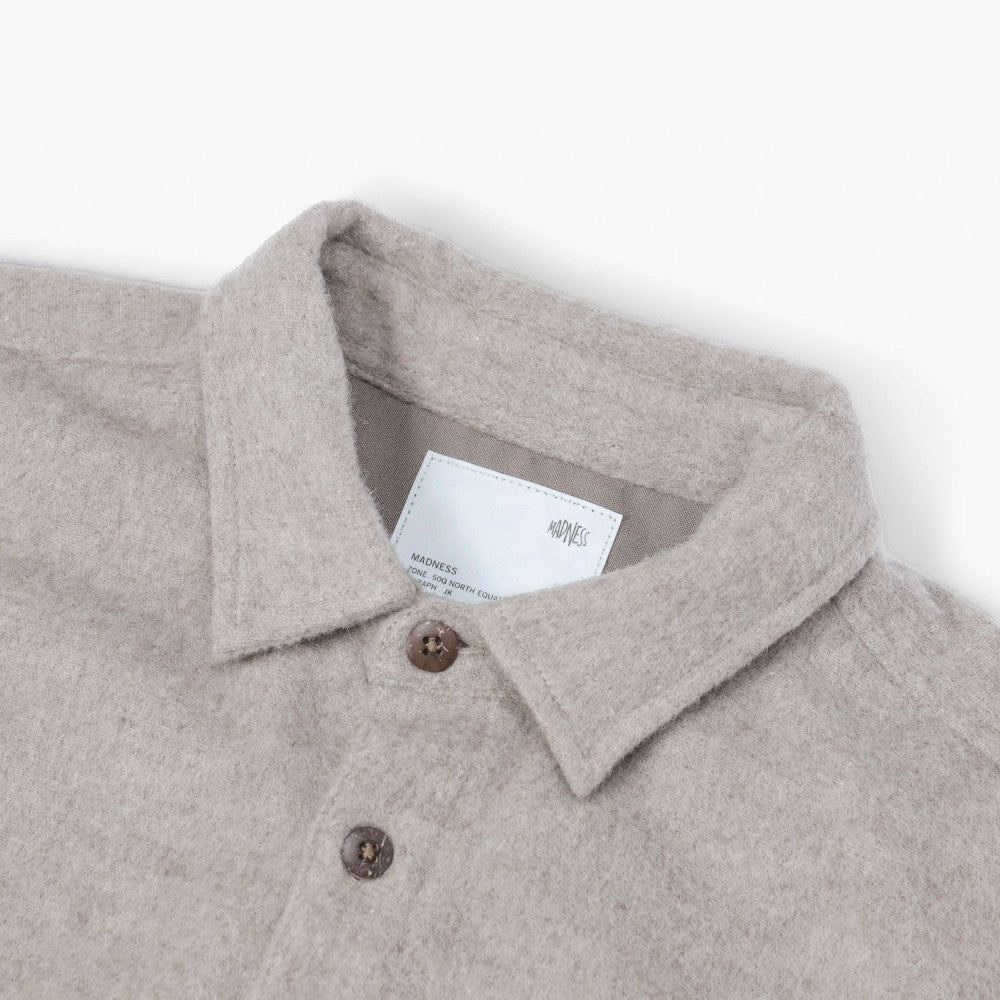 MADNESS RETRO WOOL MIX OVERSHIRT (FABRIC BY JAPAN)-TAUPE