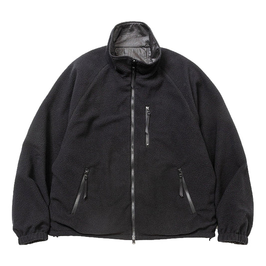 MEANSWHILE REVERSIBLE FLEECE JACKET-LAMP BLACK