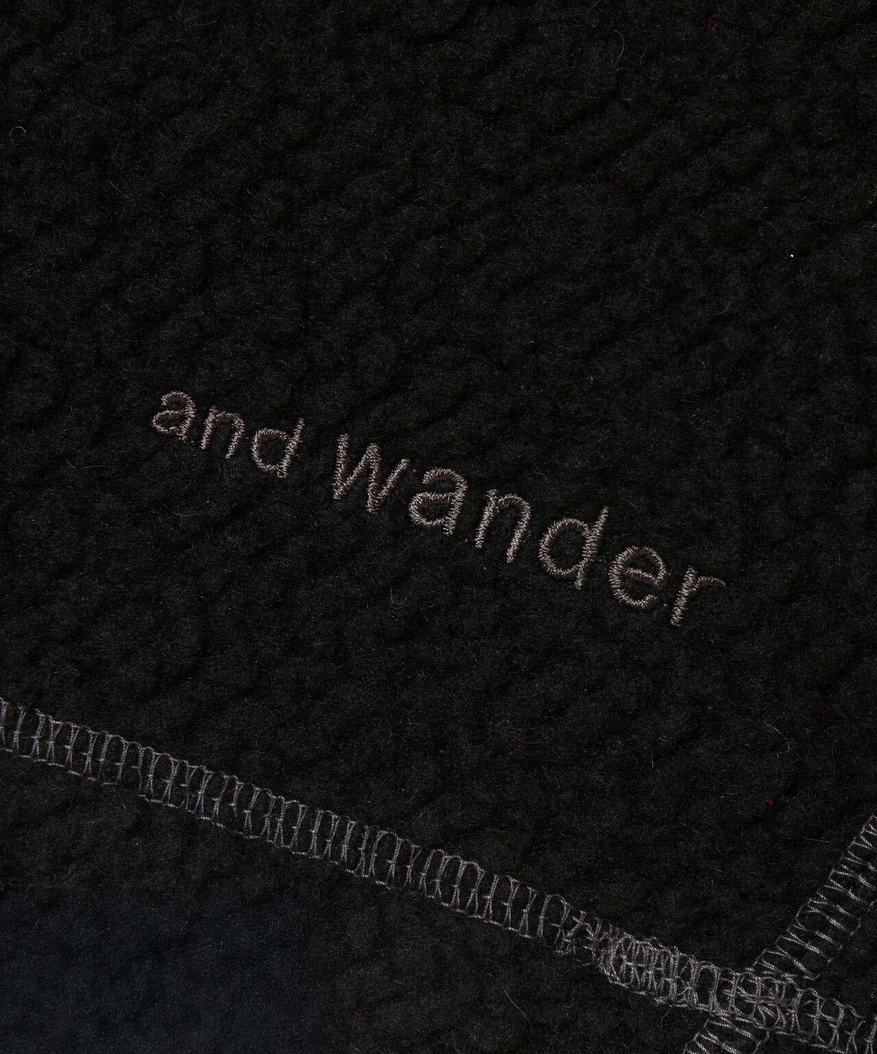 AND WANDER RE WOOL JQ CREW NECK-BLACK