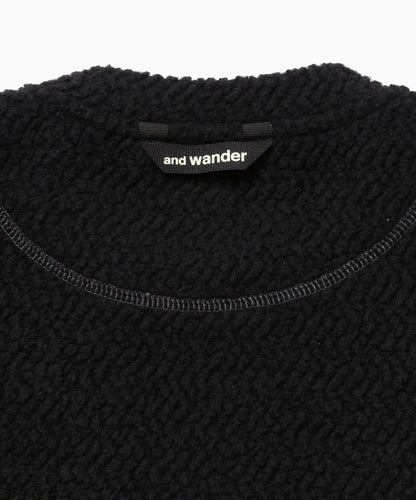 AND WANDER RE WOOL JQ CREW NECK-BLACK