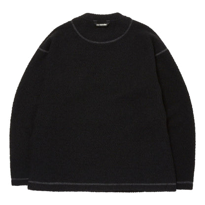 AND WANDER RE WOOL JQ CREW NECK-BLACK