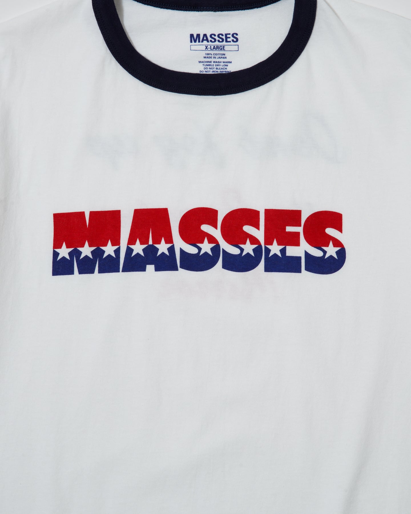 MASSES RINGER T-SHIRT STAR-WHITE NAVY