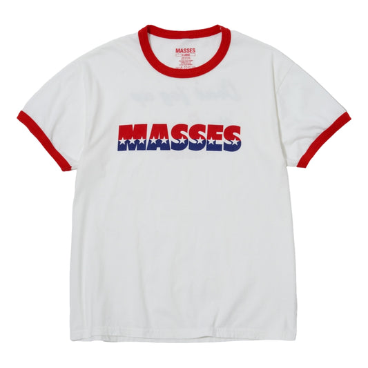 MASSES RINGER T-SHIRT STAR-WHITE RED