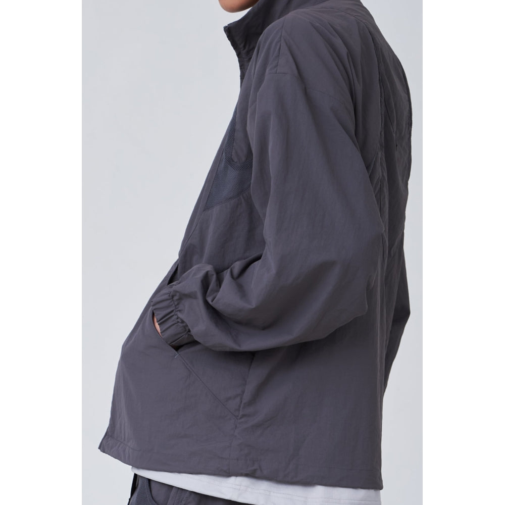 NINE POINT NINE REMNANT MESH TRAINER JACKET-GREY