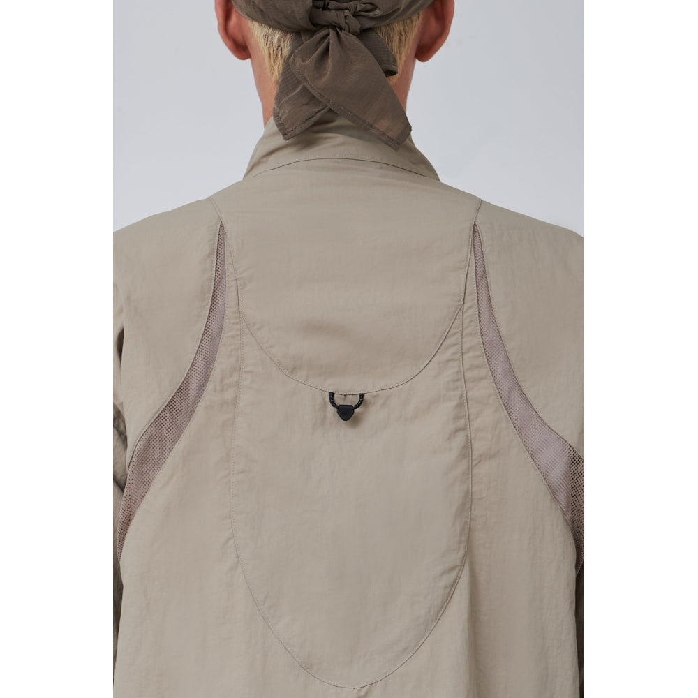 NINE POINT NINE REMNANT MESH TRAINER JACKET-KHAKI
