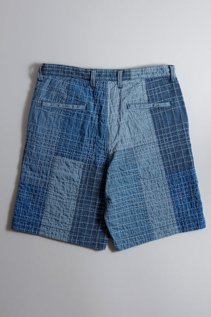 FUNDAMENTAL SASHIKO PATCHWORK SHORT PANTS 7YR WASH-INDIGO