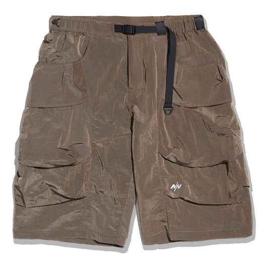 NINE POINT NINE SHOCKWAVE 3D POCKET SHORTS-METALLIC BROWN