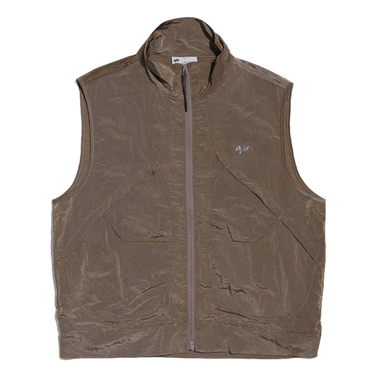 NINE POINT NINE SHOCK WAVE 3D POCKET VEST-METALLIC BROWN