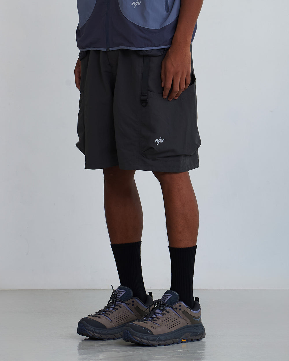 NINE POINT NINE SHORELINE BELT POCKET SHORTS-BLACK