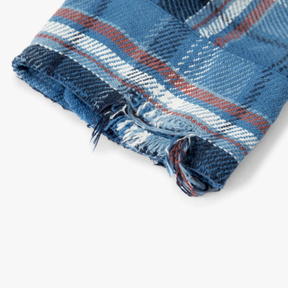 MADNESS SHREDDED CHECK SHIRT (MADE IN JAPAN)-BLUE