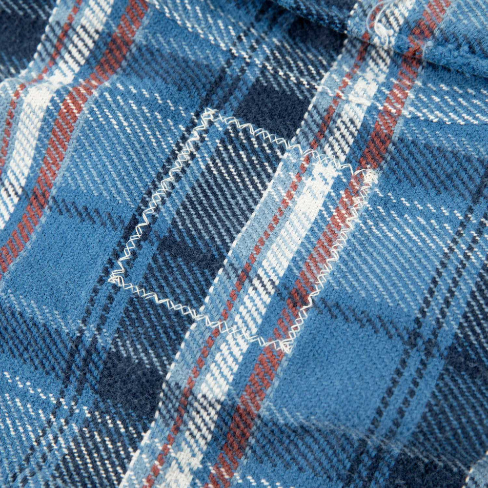 MADNESS SHREDDED CHECK SHIRT (MADE IN JAPAN)-BLUE