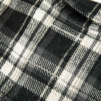 MADNESS SHREDDED CHECK SHIRT (MADE IN JAPAN)-BLACK