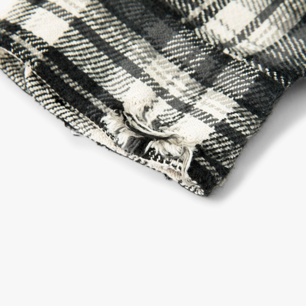 MADNESS SHREDDED CHECK SHIRT (MADE IN JAPAN)-BLACK