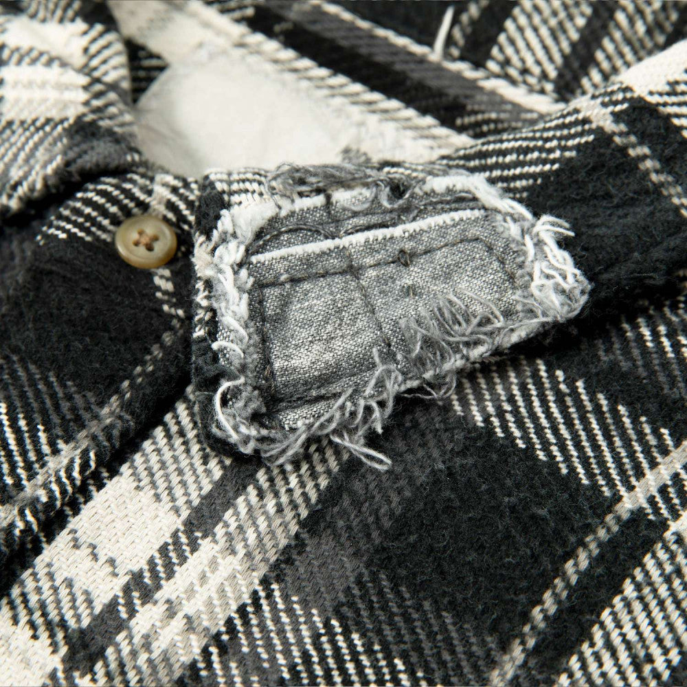 MADNESS SHREDDED CHECK SHIRT (MADE IN JAPAN)-BLACK