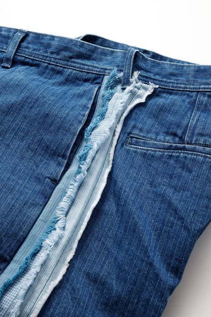 FUNDAMENTAL SIDE OBI SHORT PANTS 3YR WASH-INDIGO