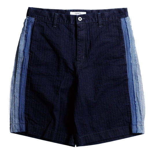 FUNDAMENTAL SIDE OBI SHORT PANTS RINSE-INDIGO