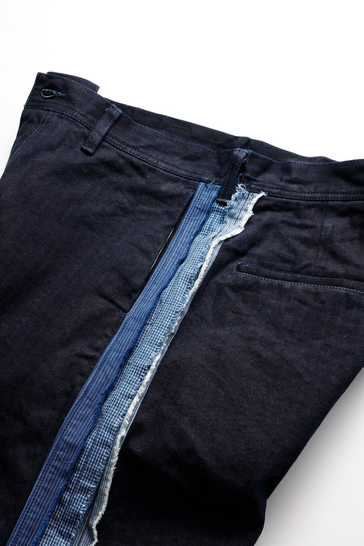 FUNDAMENTAL SIDE OBI SHORT PANTS RINSE-INDIGO