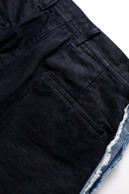 FUNDAMENTAL SIDE OBI SHORT PANTS RINSE-INDIGO