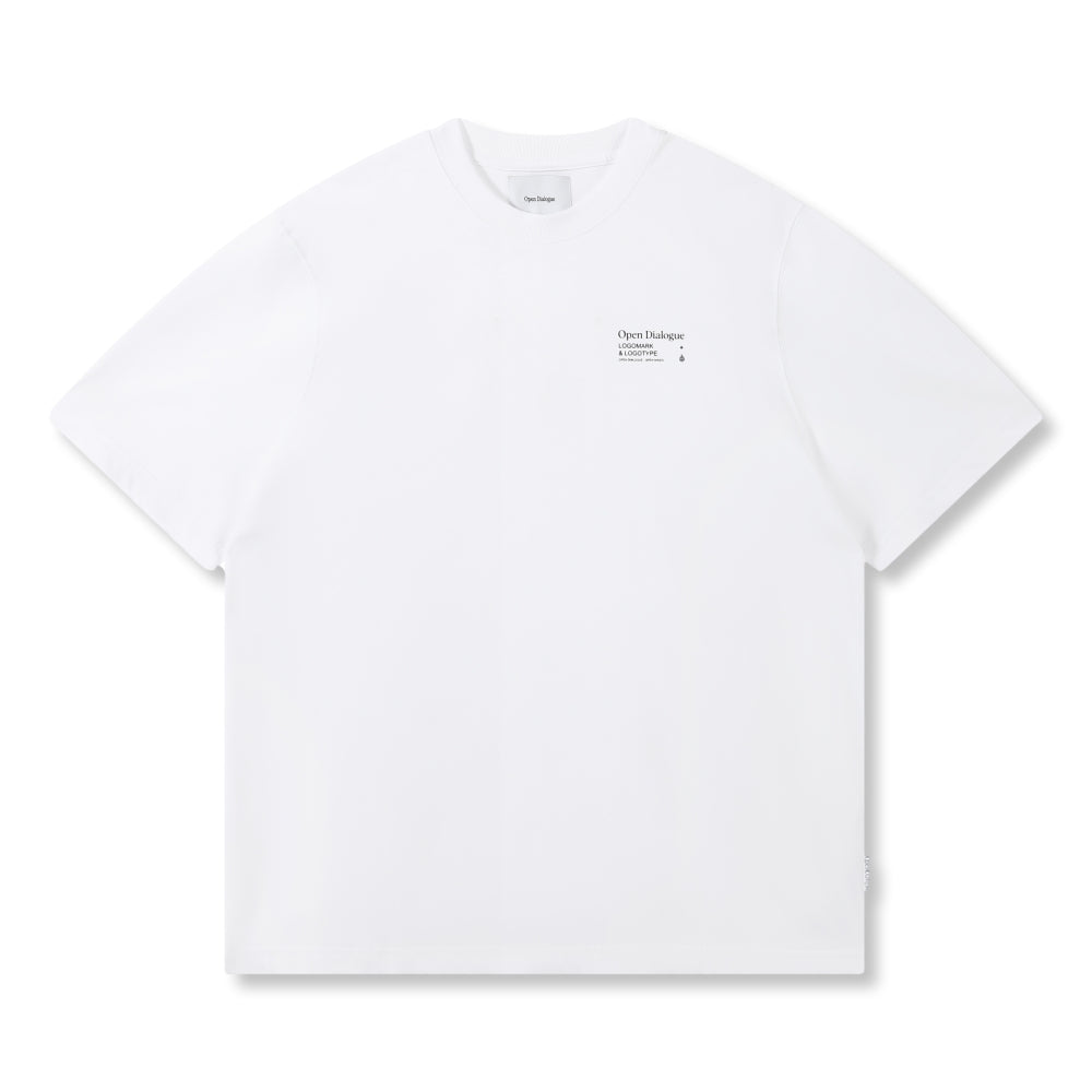 OPEN DIALOGUE SMALL PRINT LOGO TEE-WHITE