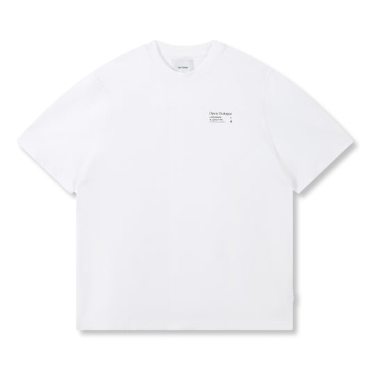 OPEN DIALOGUE SMALL PRINT LOGO TEE-WHITE