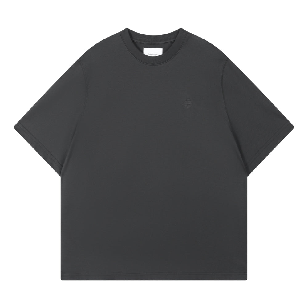 OPEN DIALOGUE SM LOGO TEE-DARK GREY