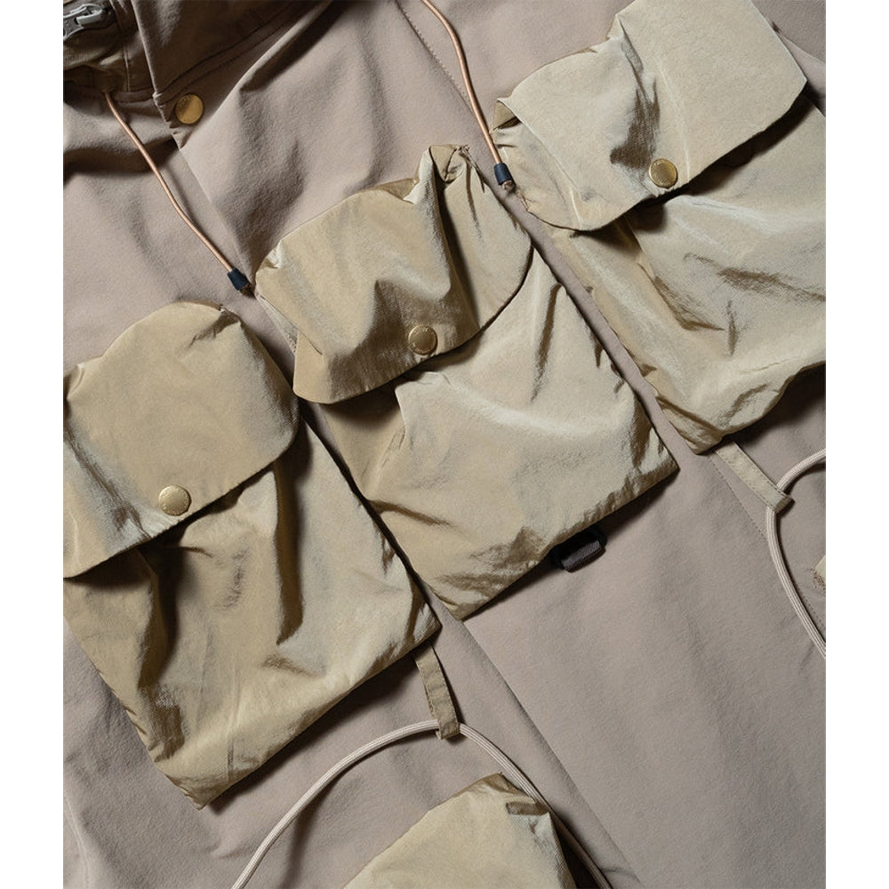 NORBIT SOFT SHELL DOUBLE ACTION STAND COLLAR HIKERS JACKET-BEIGE