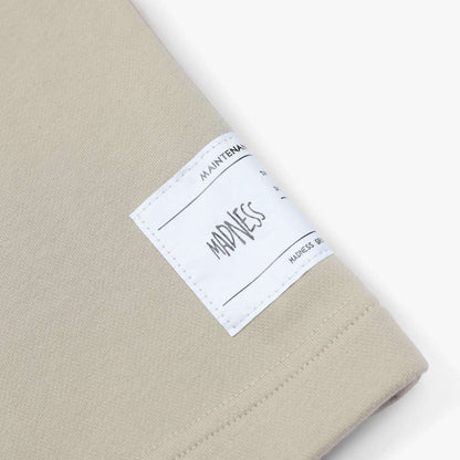 MADNESS SOLID CREW TEE. BOXY-BEIGE