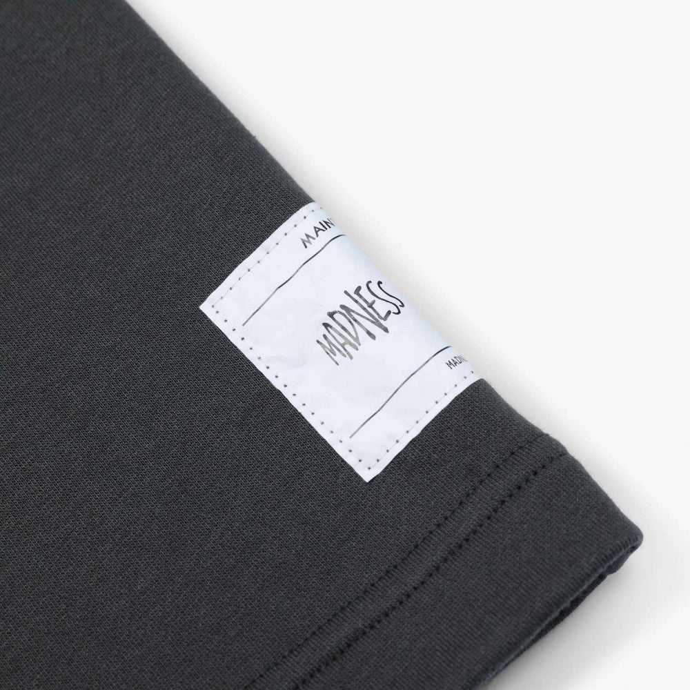 MADNESS SOLID CREW TEE. BOXY-CHARCOAL