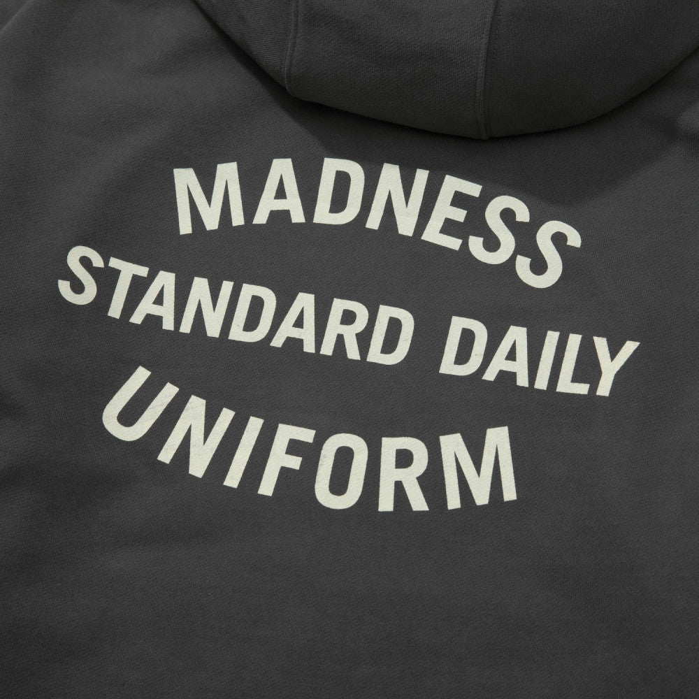 MADNESS SOLID HOODIE. BOXY-CHARCOAL