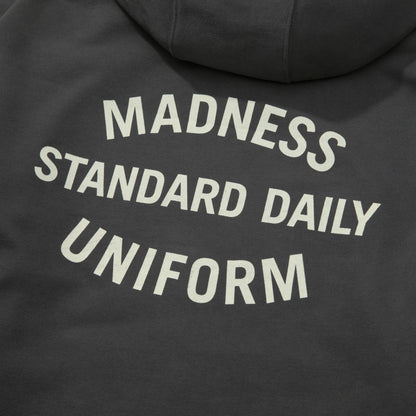 MADNESS SOLID HOODIE. BOXY-CHARCOAL