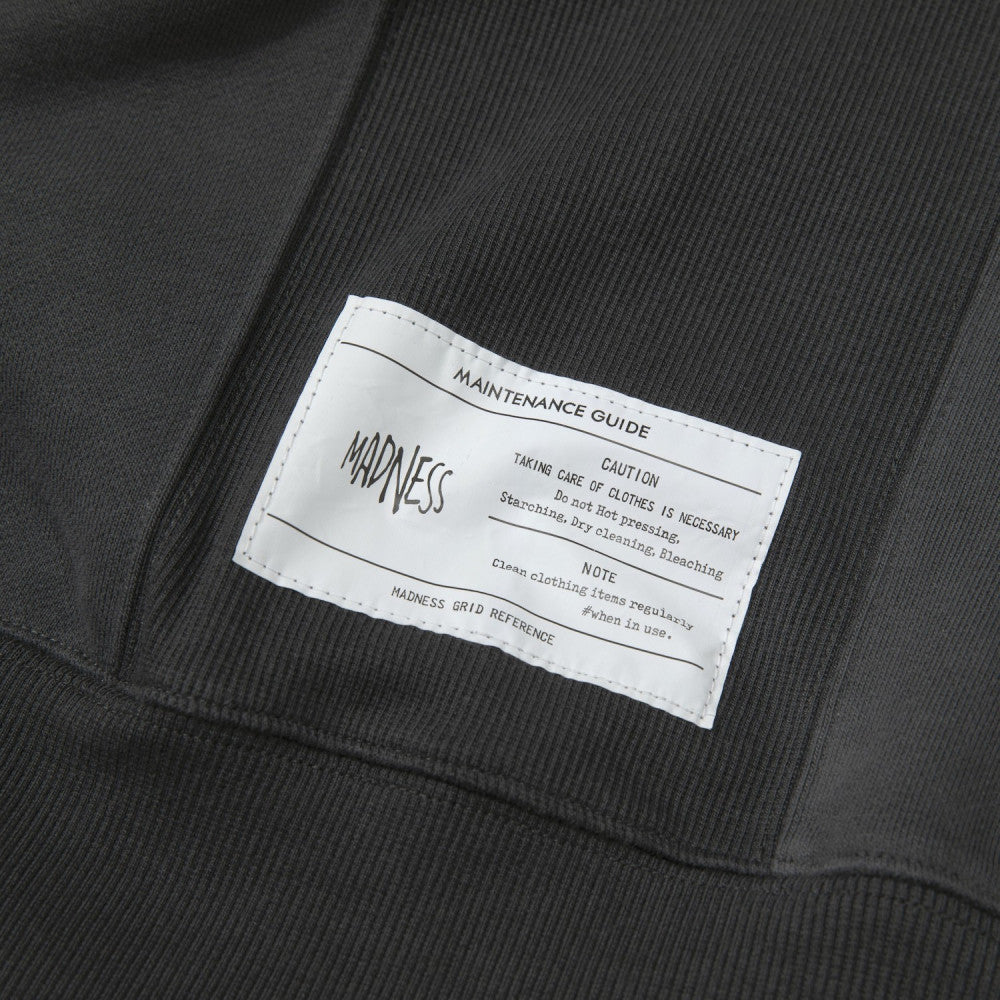 MADNESS SOLID HOODIE. BOXY-CHARCOAL