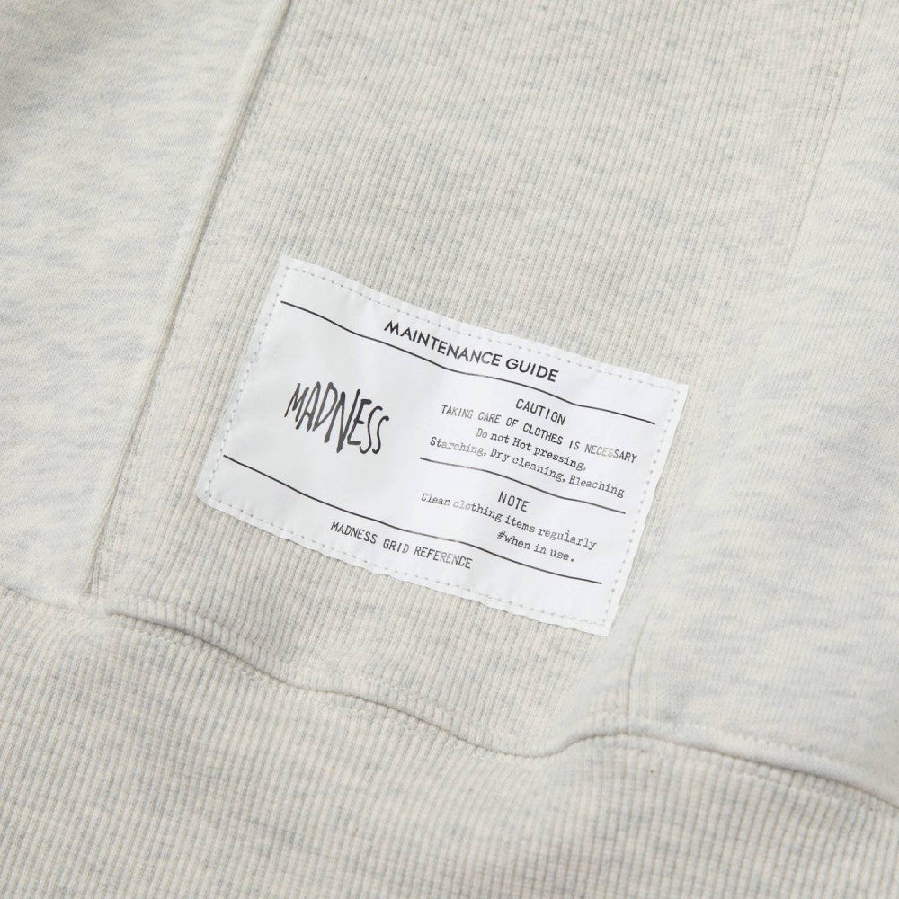 MADNESS SOLID HOODIE. BOXY-OATMEAL