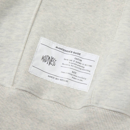 MADNESS SOLID HOODIE. BOXY-OATMEAL