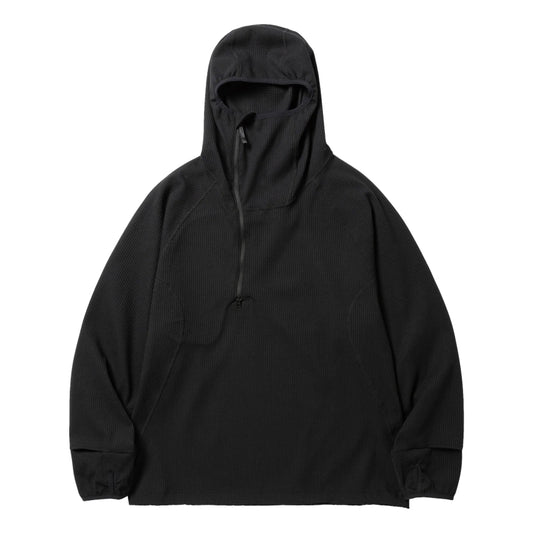 MEANSWHILE SOLOTEX WAFFLE BALACLAVA HOODIE-BLACK